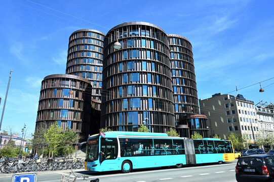 Copenhague, Danemark, 9 mai, 2023 : bus des transports en commun DOT de la ville de Copenhague