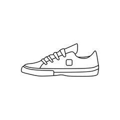 Sneaker Shoe in simple outline icon pictogram. Vector illustration in trendy style. Editable graphic resources for many purposes.