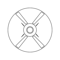 CD or DVD outline icon. Digital optical disc vector illustration in trendy style. Blue-ray, DVD, or CD disc for saving video, music, and computer software. Editable graphic resources for you.