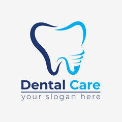 Vector health dental care logo linear style icon