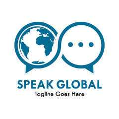 Speak global design logo template illustration