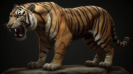 Fototapeta na wymiar roaring beast tiger(3D rendering)