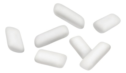 Flying chewing gums cut out