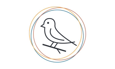 Abstract Bird Logo Line Art Silhouette