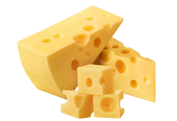 Delicious cheese pieces cut out