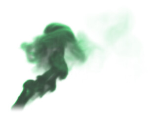 Green smoke on transparent background
