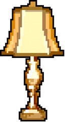 Fototapeta premium room vintage table lamp game pixel art retro vector. bit room vintage table lamp. old vintage illustration