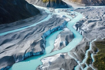 Dynamic Glacier River Valley - AI Generated