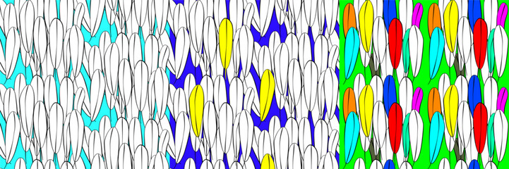 Tree variation vector seamless pattern, with leaves