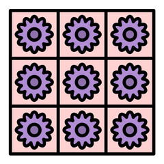 Wall Tiles Line Color Icon