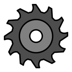 Circular Saw Line Color Icon