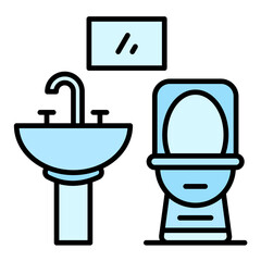 Obraz premium Bathroom Line Color Icon
