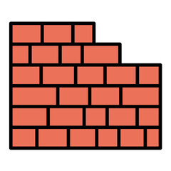 Obraz premium Brick Wall Line Color Icon
