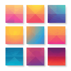 Squares set gradient color vector