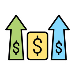 Increase and Decrease in Rate Line Color Icon