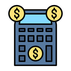 Budget Calculations Line Color Icon