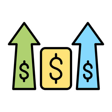 Increase and Decrease in Rate Line Color Icon