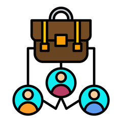 Business Relationship Line Color Icon