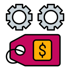Cost Management Line Color Icon