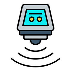 Smart Water Sensor Line Color Icon