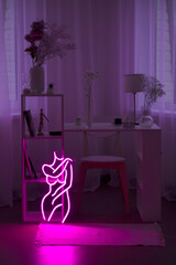 Pink neon sign women. Trendy style. Beauty style. Neon sign. Custom neon. Home decor.