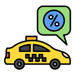 Naklejka premium Discount Line Color Icon