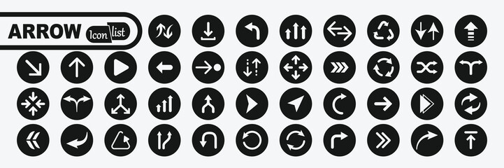 Arrows set of  icons. Arrow icon. Arrow vector collection. Cursor. Modern simple arrows. Vector illustration.
