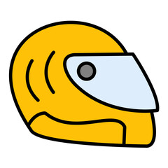 Helmet Line Color Icon