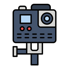 Action Camera Line Color Icon