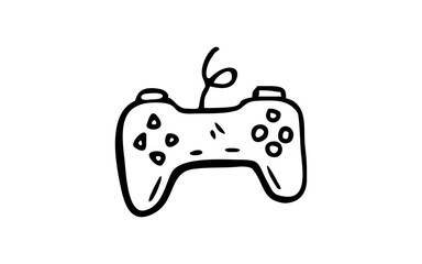 STICK GAME Doodle art illustration with black and white style.