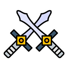 Sword Line Color Icon