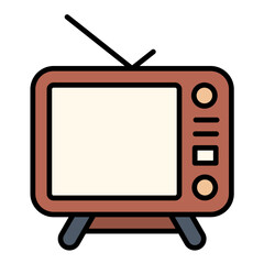 Television Line Color Icon