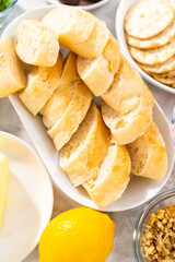 Butter board with vegetables and bread