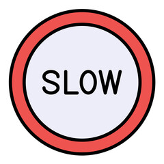 Slow Line Color Icon