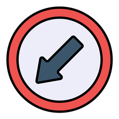 Keep Left Line Color Icon