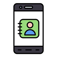Mobile Contacts Line Color Icon