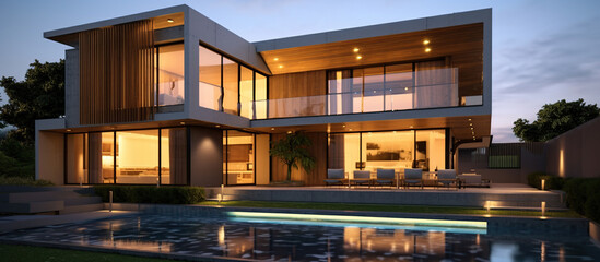 Luxury modern house, AI Generated Image