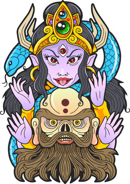 mythological indian goddess Kali, illustration design