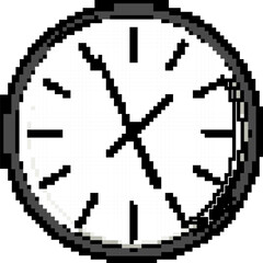 time wall clock game pixel art retro vector. bit time wall clock. old vintage illustration