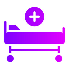 Fototapeta premium hospital bed gradient icon