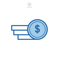 coins icon symbol template for graphic and web design collection logo vector illustration