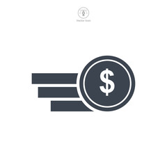 coins icon symbol template for graphic and web design collection logo vector illustration