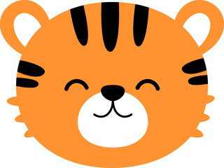 Cute tiger animal face, International Tiger Day