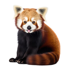 Fototapeta premium animal red panda sitting on a transparent background, Generative ai 