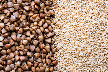buckwheat. fresh buckwheat. dry buckwheat background. buckwheat texture