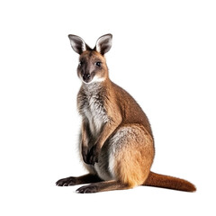 animal Wallaby sitting on a transparent background, Generative ai 