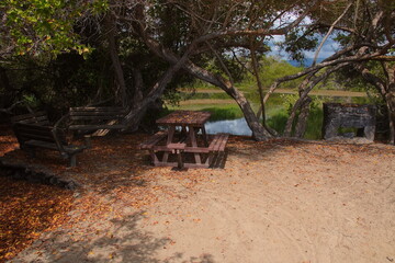 Resting place at Poza de las Diablas at Puerto Villamil on Isabela island of Galapagos islands, Ecuador, South America
