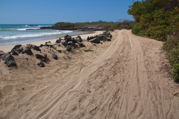 Beach at Puerto Villamil on Isabela island of Galapagos islands, Ecuador, South America
