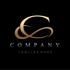 Golden Luxury Letter C Logo Design