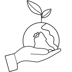 World environment day icon, earth day illustration, saving planet symbol - stock vector